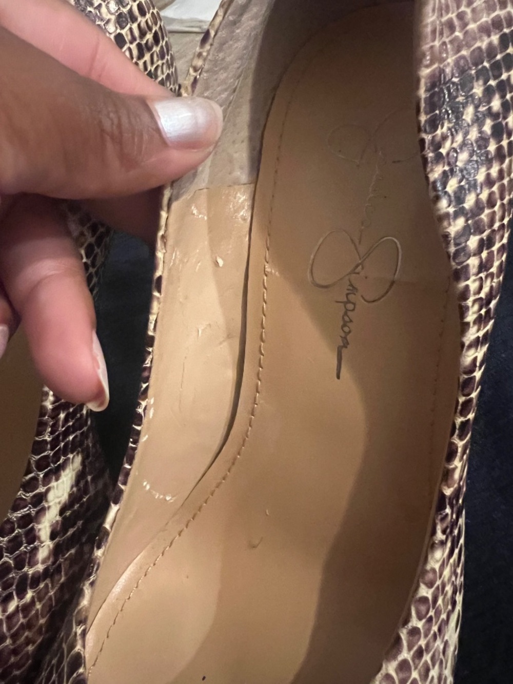 Jessica Simpson Python Embossed Pumps - Picture 3 of 7